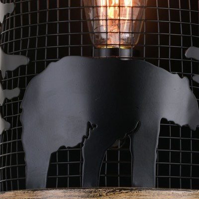 8-in. Wall Light Black and Burnished Teak