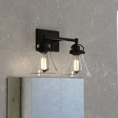 2 Light Vanity Charcoal Black