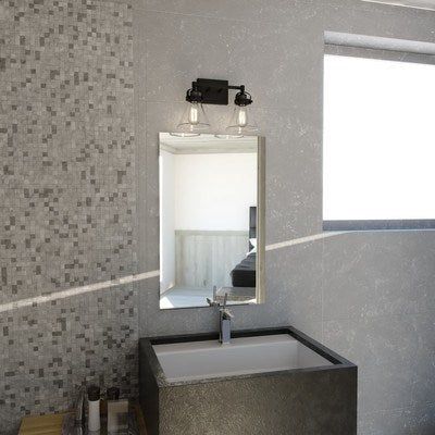 2 Light Vanity Charcoal Black