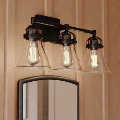 3 Light Vanity Charcoal Black