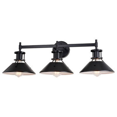3 Light Vanity Black and Matte White by Vaxcel International