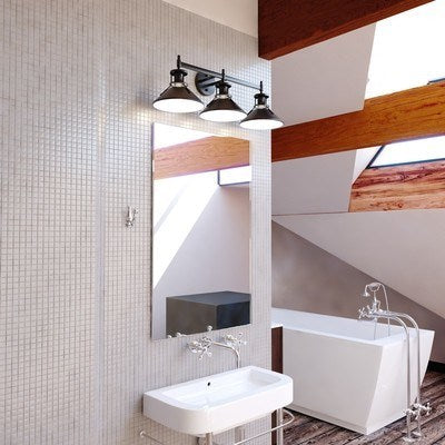 3 Light Vanity Black and Matte White