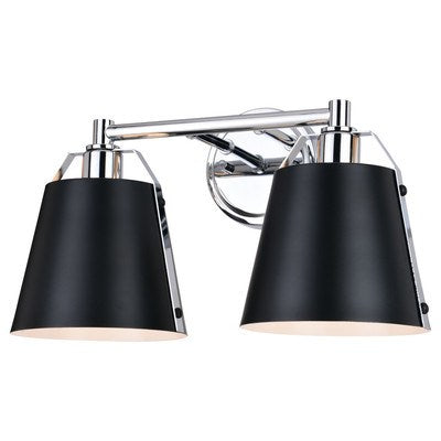 16-in. 2 Light Vanity Matte Black and Chrome by Vaxcel International