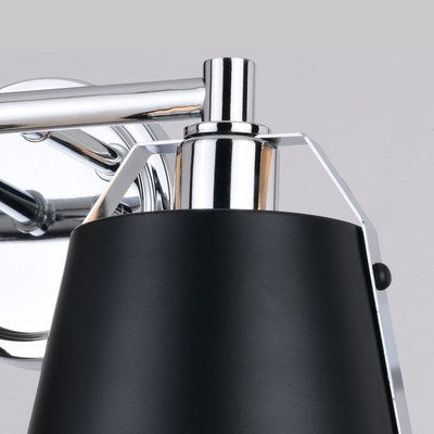 16-in. 2 Light Vanity Matte Black and Chrome