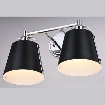 16-in. 2 Light Vanity Matte Black and Chrome