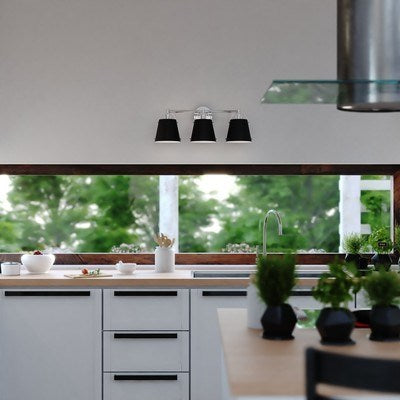 24.25-in. 3 Light Vanity Matte Black and Chrome