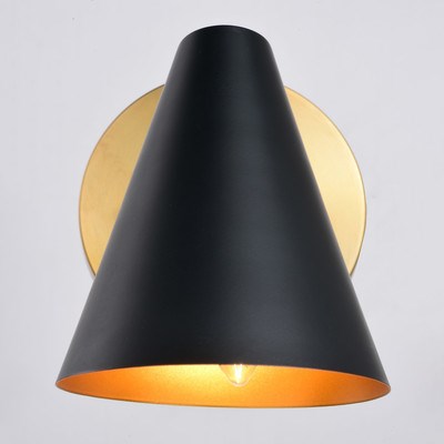 4.5-in. Wall Light Matte Black and Satin Brass