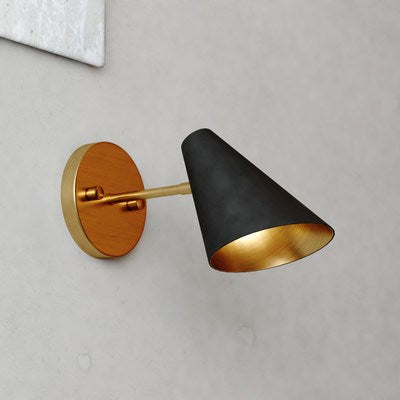 4.5-in. Wall Light Matte Black and Satin Brass