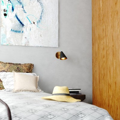 4.5-in. Wall Light Matte Black and Satin Brass