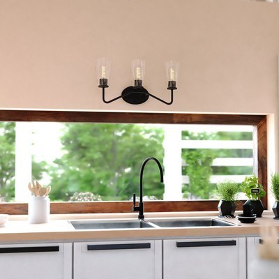 3 Light Vanity Matte Black