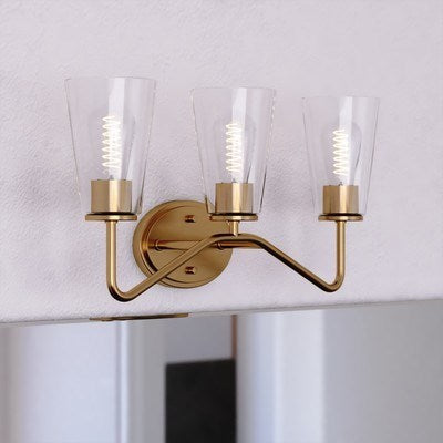 3 Light Vanity Muted Brass