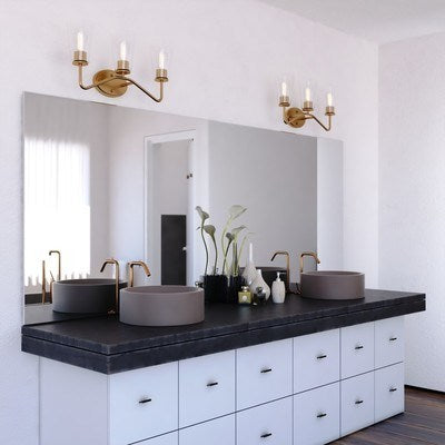 3 Light Vanity Muted Brass