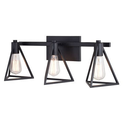 3 Light Vanity Matte Black by Vaxcel International