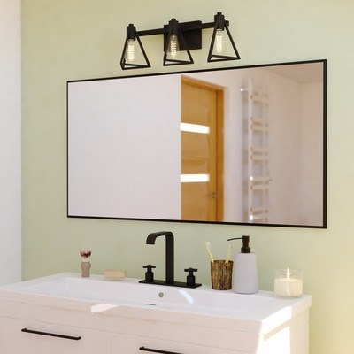 3 Light Vanity Matte Black