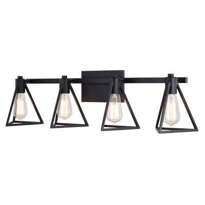 4 Light Vanity Matte Black by Vaxcel International