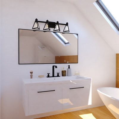 4 Light Vanity Matte Black