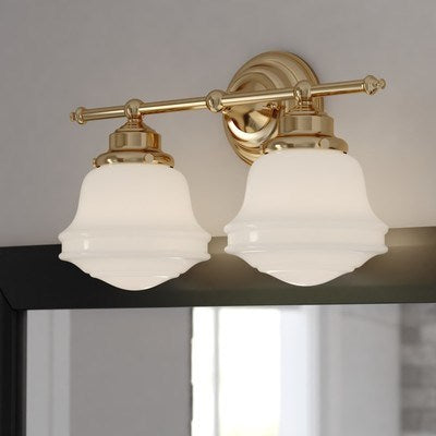 2 Light Vanity Natural Brass