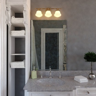 3 Light Vanity Natural Brass