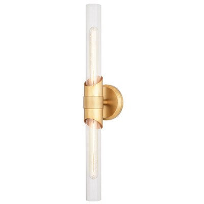 24.5-in. 2 Light Wall Light Natural Brass by Vaxcel International