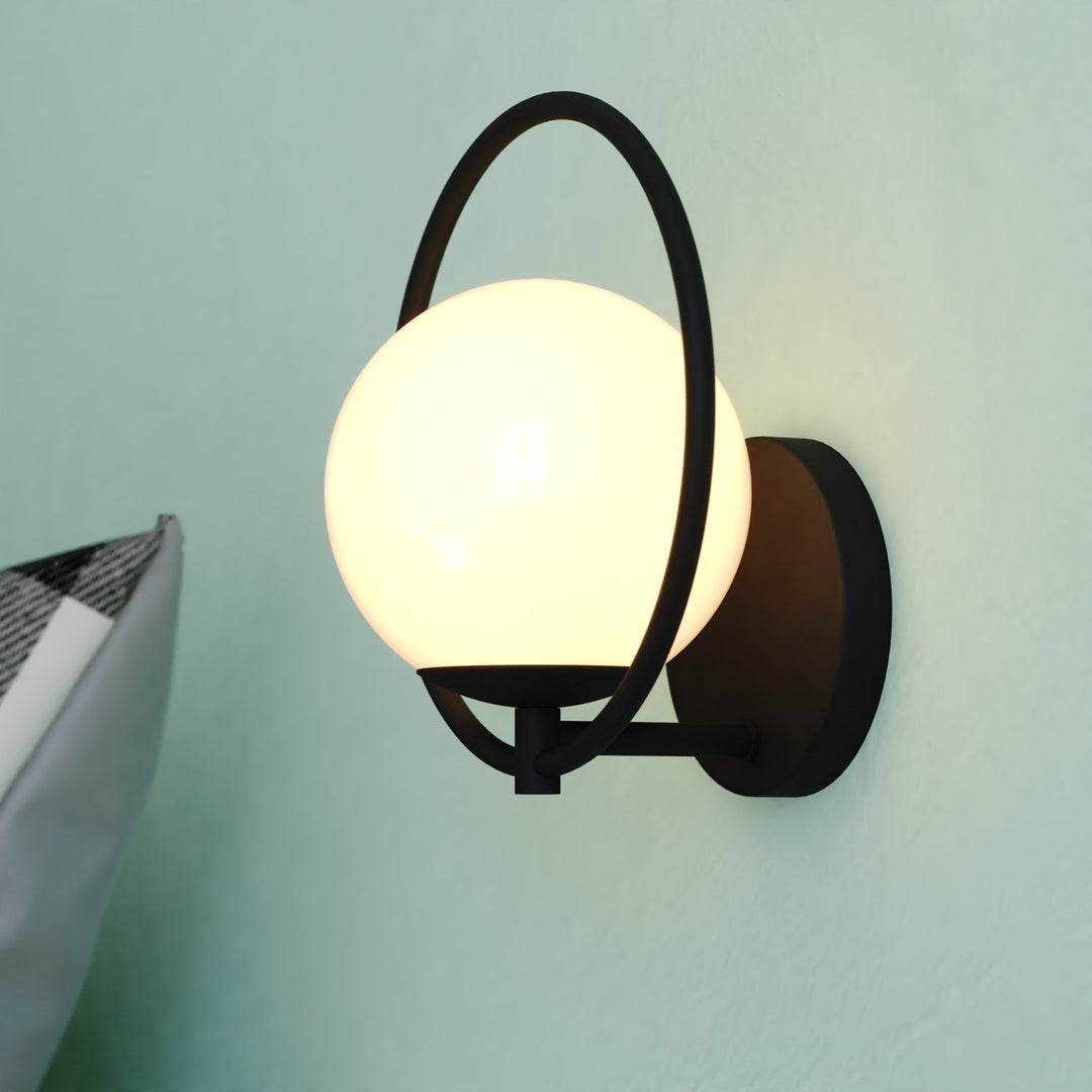 9.75-in. H 1 Light Wall Light Matte Black