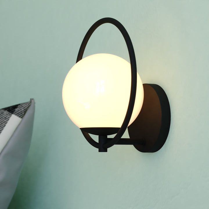 9.75-in. H 1 Light Wall Light Matte Black