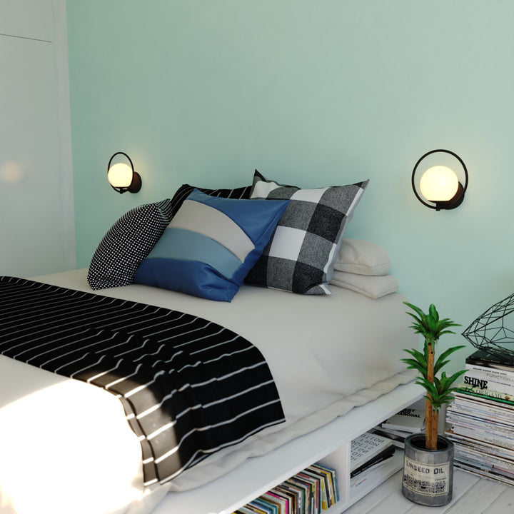 9.75-in. H 1 Light Wall Light Matte Black