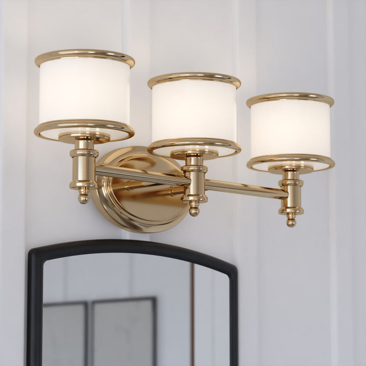 22-in. W 3 Light Vanity Natural Brass