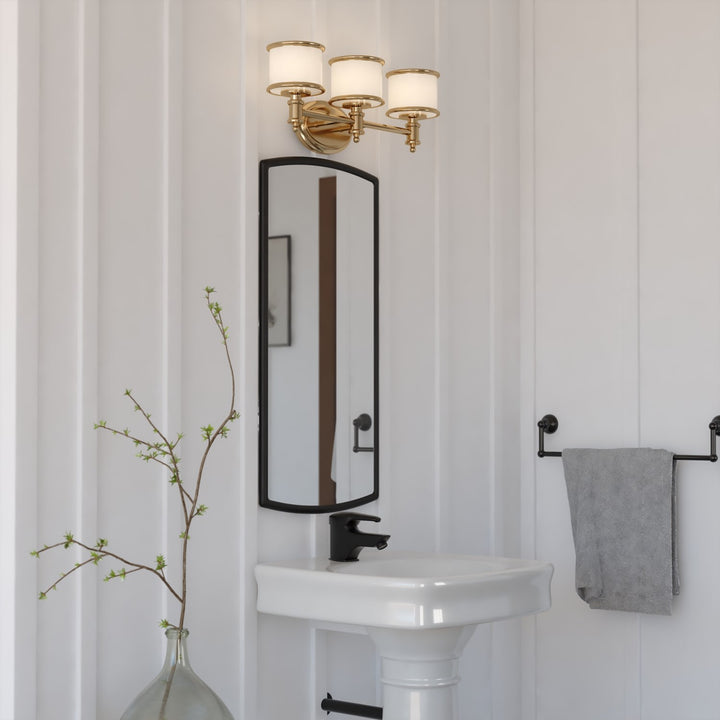 22-in. W 3 Light Vanity Natural Brass