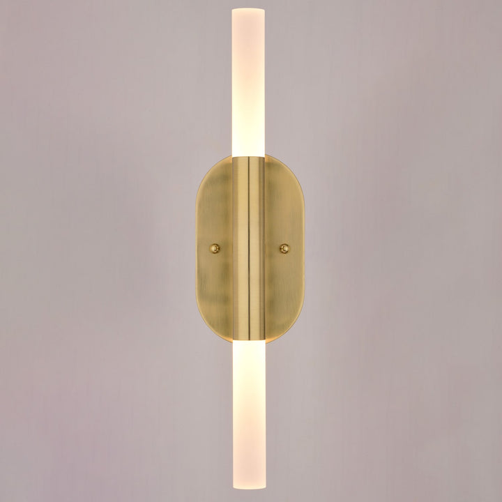 18-in. 2 Light LED Wall Light Satin Brass