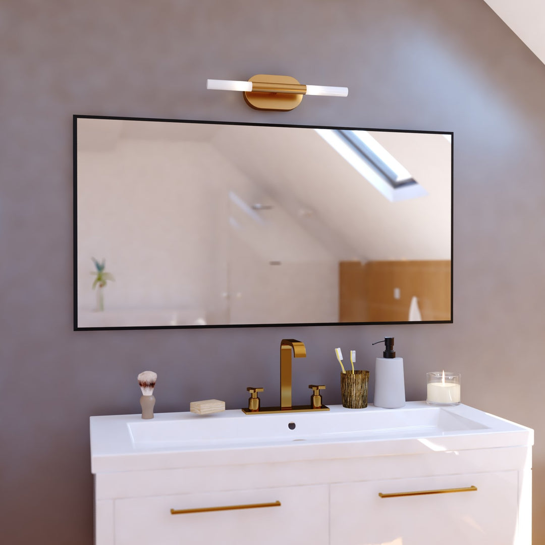 18-in. 2 Light LED Wall Light Satin Brass