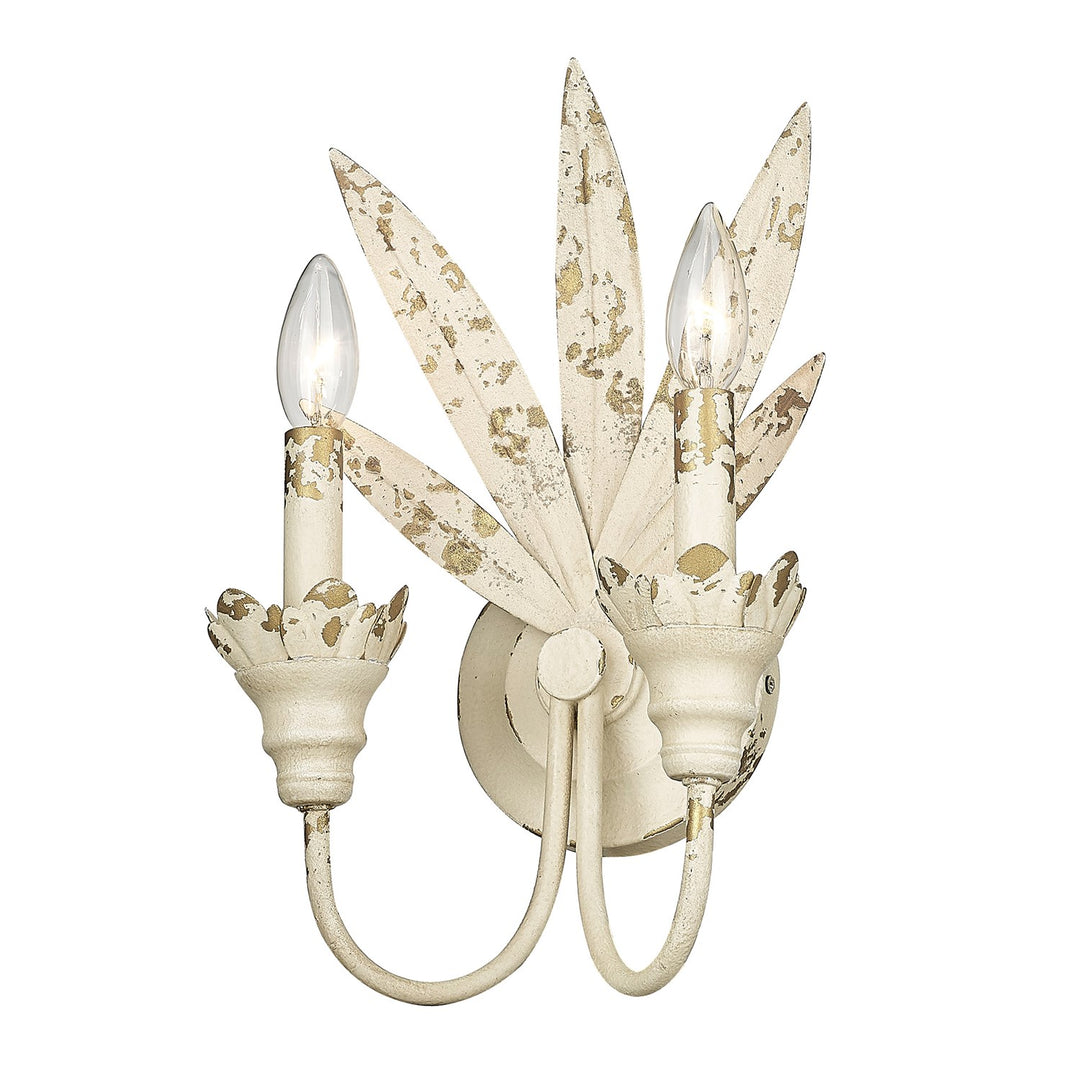 2 Light Wall Sconce In Antique Ivory by Golden