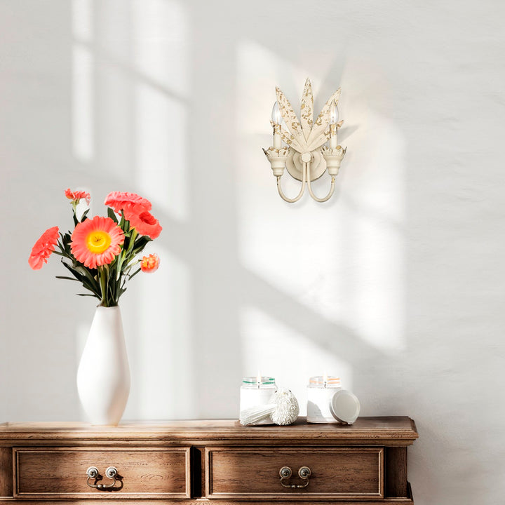 2 Light Wall Sconce In Antique Ivory