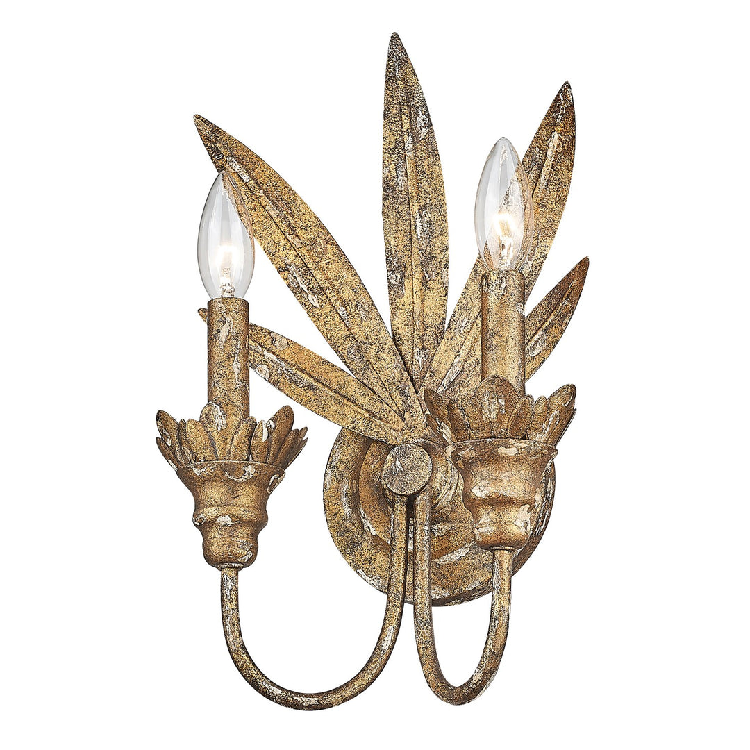 Hg 2 Light Wall Sconce In Heirloom Gold by Golden