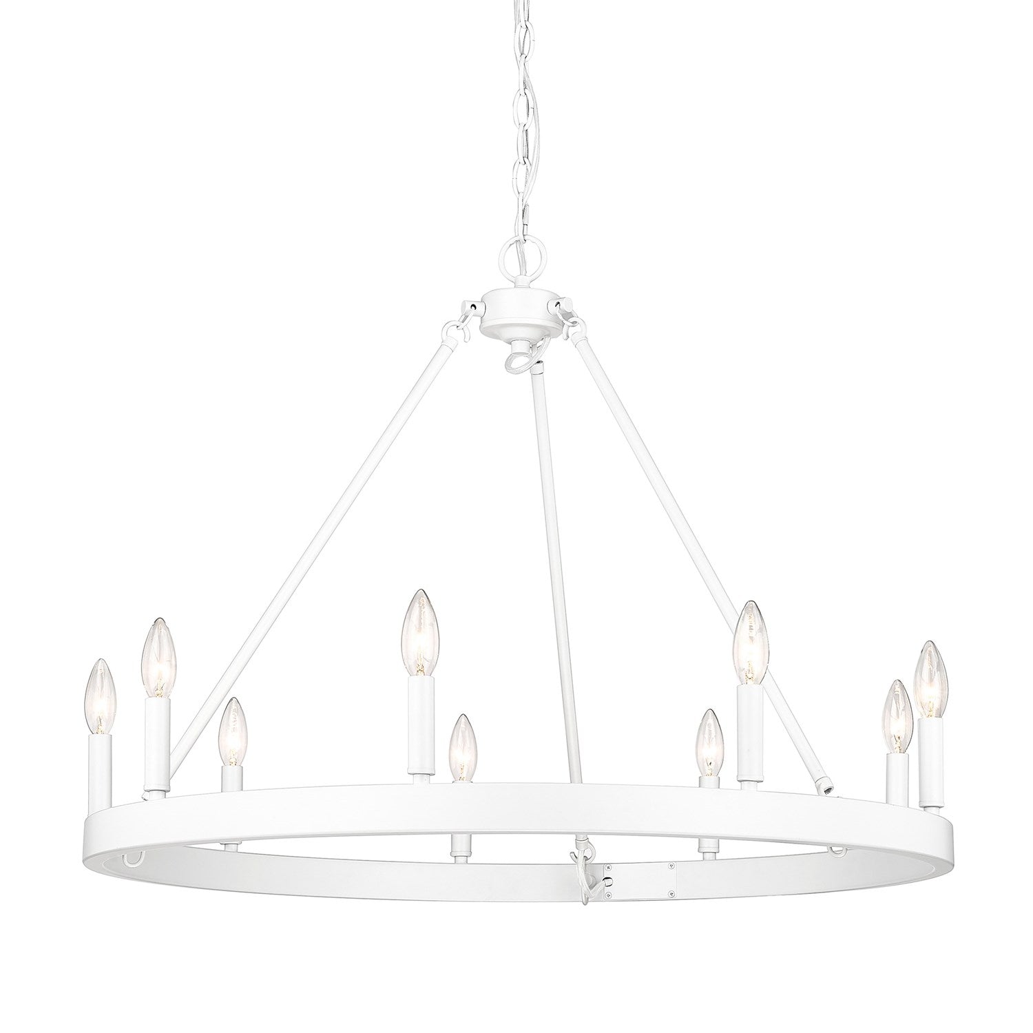 Wht 9 Light Chandelier In Matte White by Golden