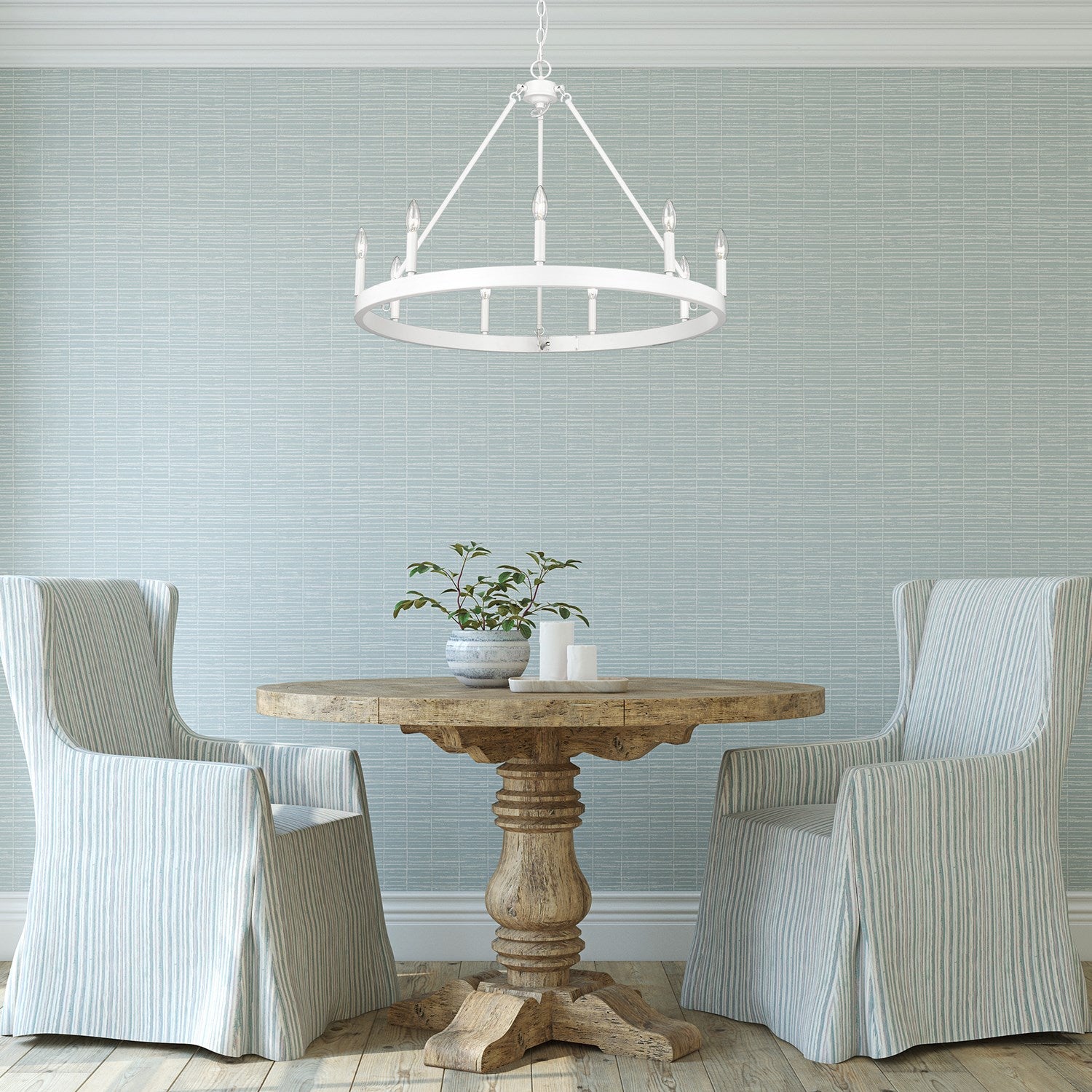 Wht 9 Light Chandelier In Matte White