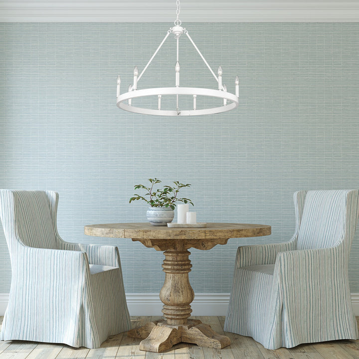 Wht 9 Light Chandelier In Matte White
