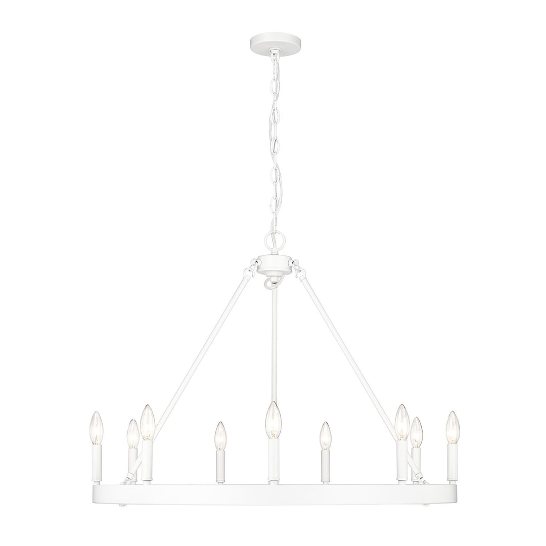 Wht 9 Light Chandelier In Matte White