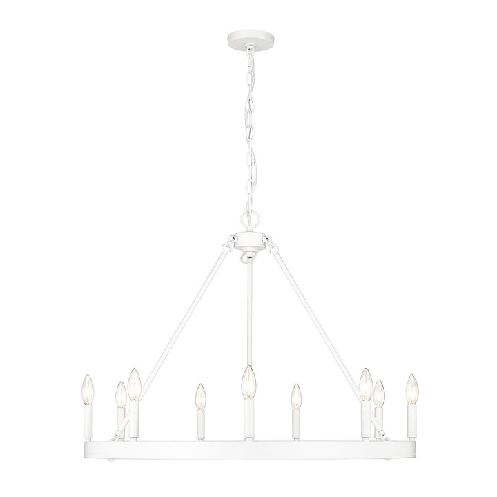 Wht 9 Light Chandelier In Matte White