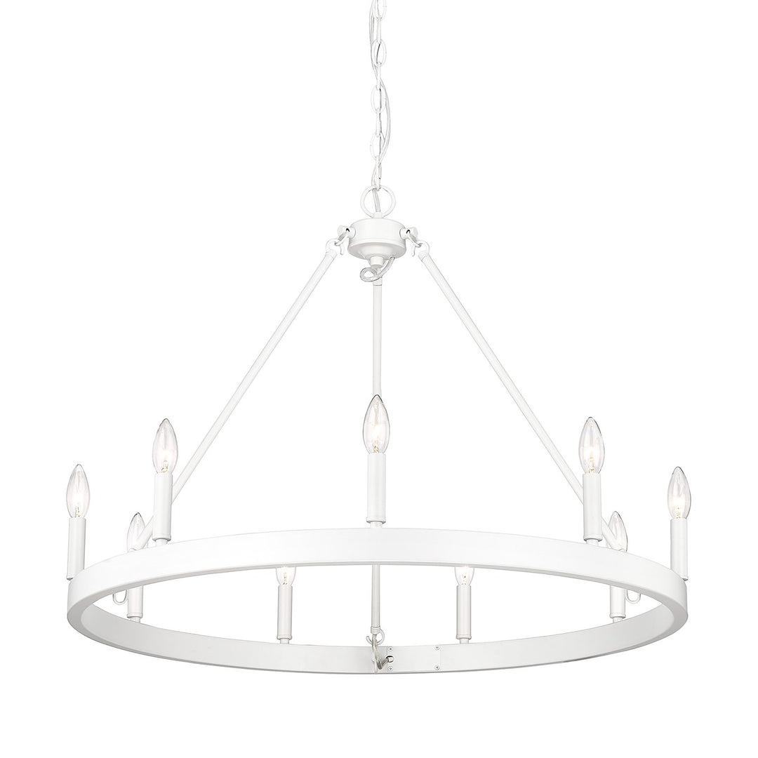 Wht 9 Light Chandelier In Matte White