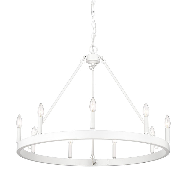 Wht 9 Light Chandelier In Matte White
