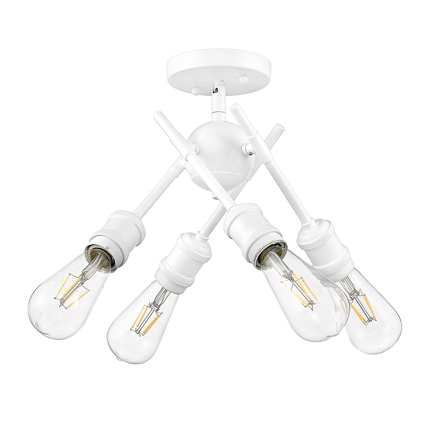 Wht Semi-Flush In Matte White by Golden