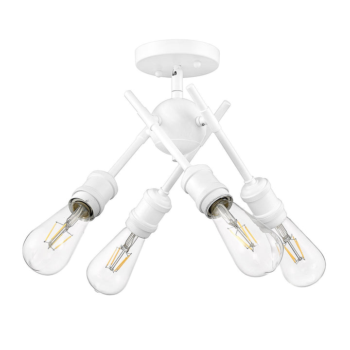 Wht Semi-Flush In Matte White by Golden