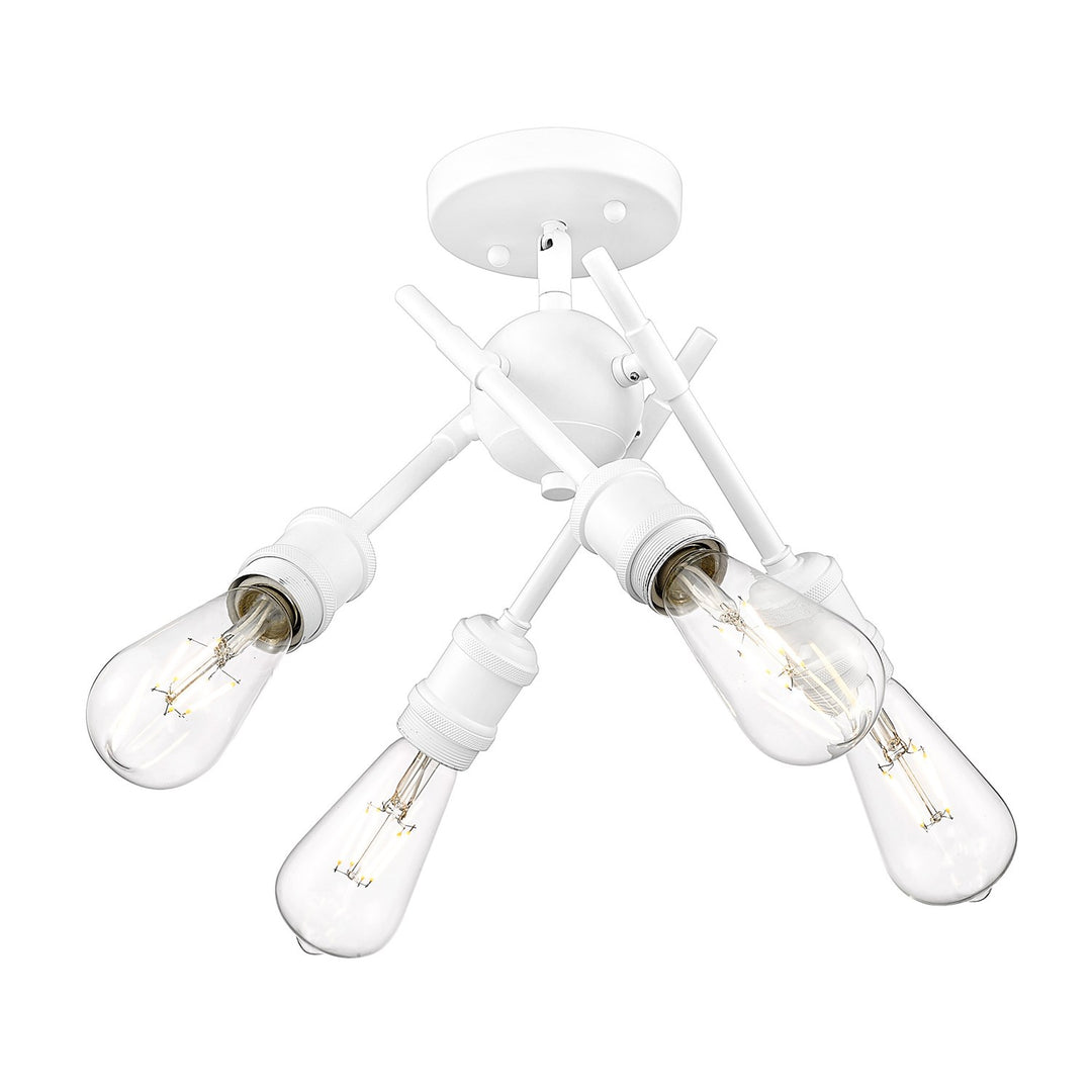 Wht Semi-Flush In Matte White