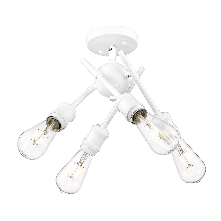Wht Semi-Flush In Matte White