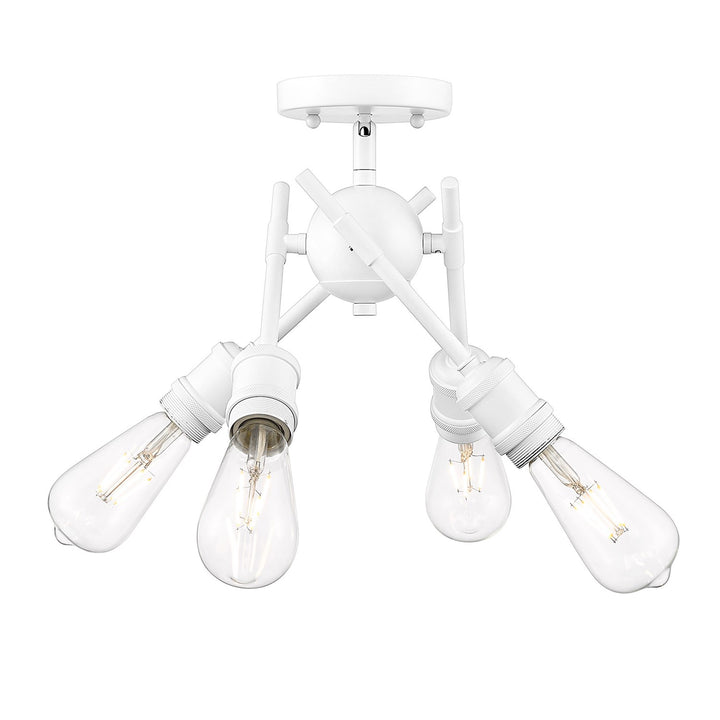 Wht Semi-Flush In Matte White
