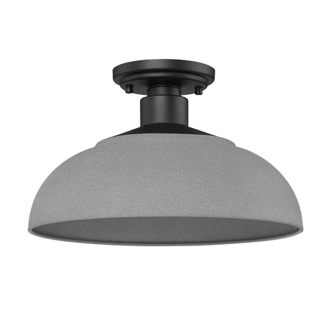 Semi-Flush - Outdoor In Natural Black With Natural Gray Shade by Golden