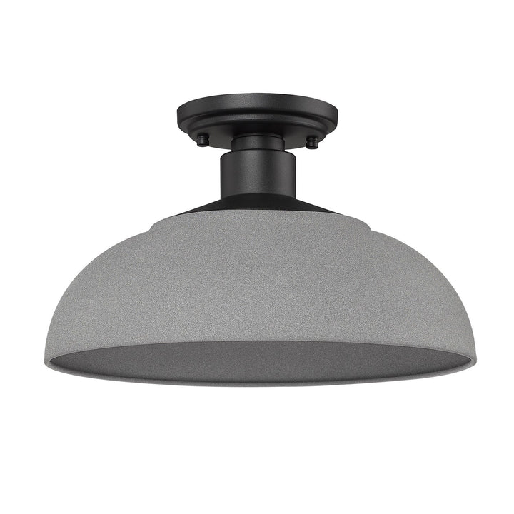 Semi-Flush - Outdoor In Natural Black With Natural Gray Shade by Golden