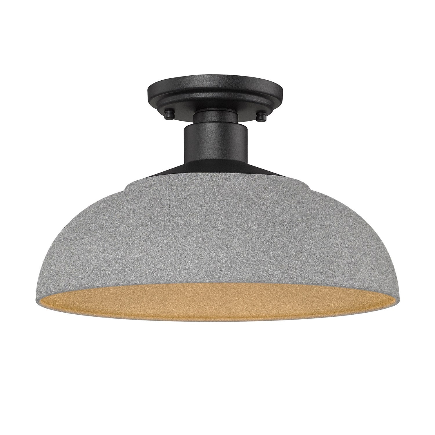 Semi-Flush - Outdoor In Natural Black With Natural Gray Shade