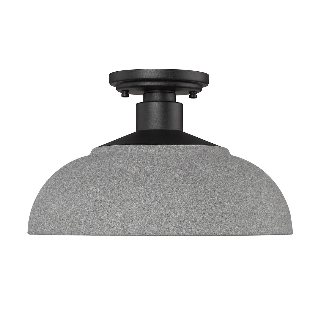 Semi-Flush - Outdoor In Natural Black With Natural Gray Shade
