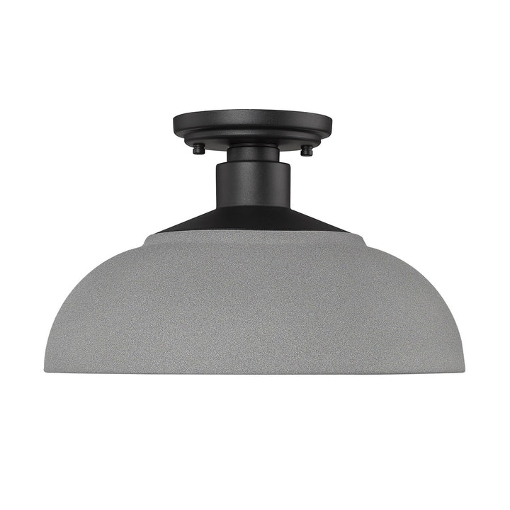Semi-Flush - Outdoor In Natural Black With Natural Gray Shade